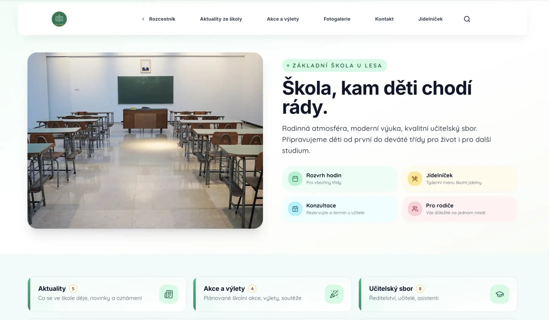 Webové stránky pro školu